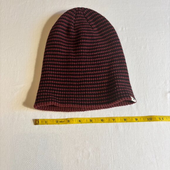Vans Burgundy and Black Striped Beanie - One Size - Picture 5 of 6